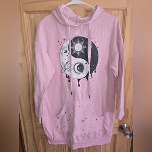 Pink Yin Yang Graphic Hoodie